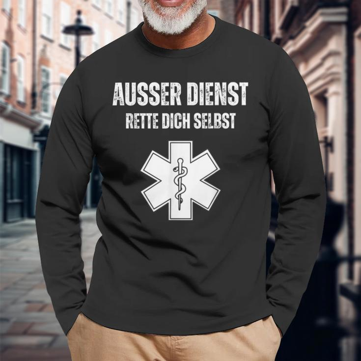 Ausser Dienst Rette Dich Selbst [German Language] Black Langarmshirts Geschenke für alte Männer